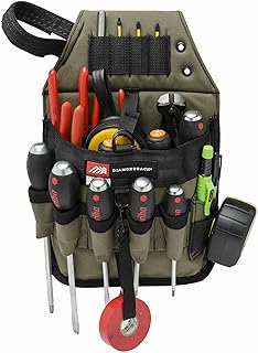 The Diamondback Niko Tool Pouch | for Electricians, HVAC | Drivers, Pliers, Bits, Pencils, Knife, Small Level, Electrical Tape Strap